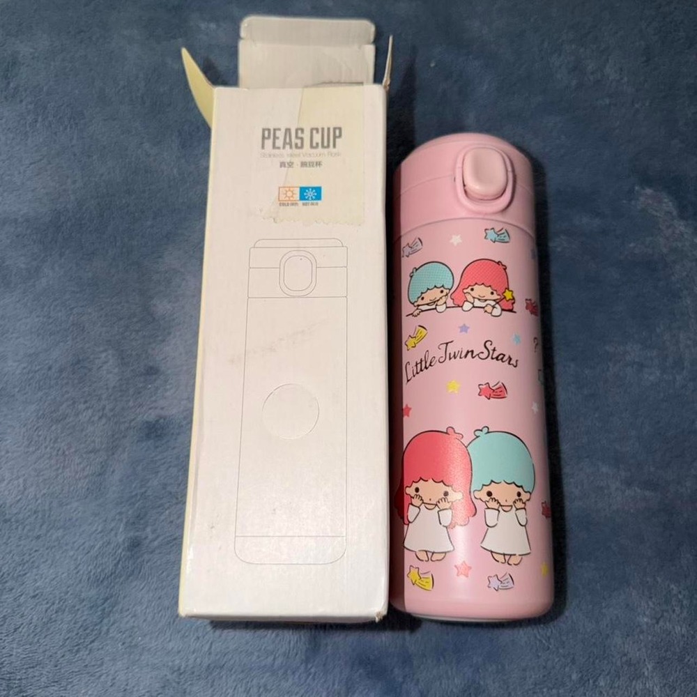 Little Twin Stars pink water bottle